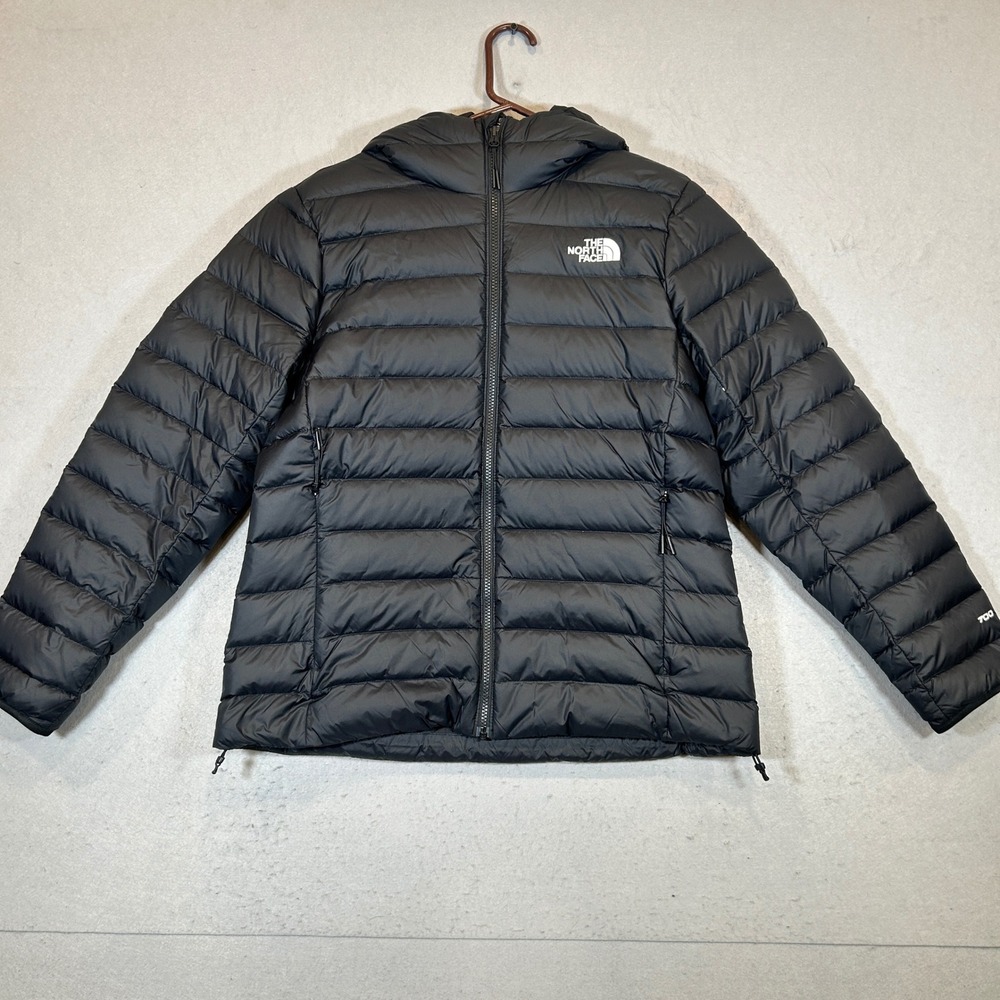 North Face Jacket Womens Large 700 Down Puffer Hooded Black NF0A7WJE